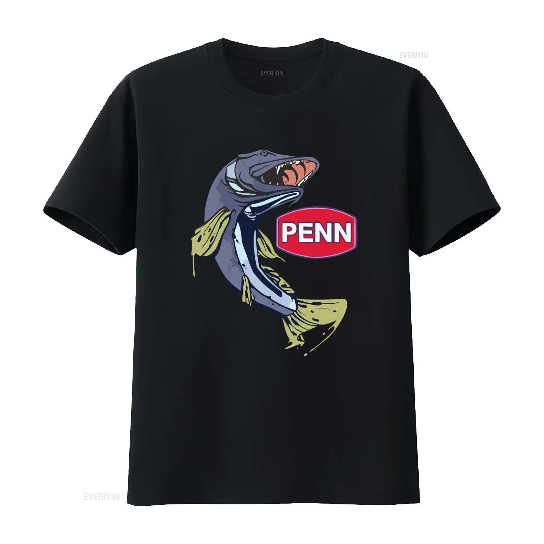 Fishing Equipment Logos - T-shirt nera da uomo con logo