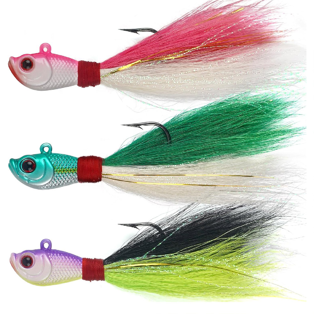 Surf Fishing Equipment - 3 pz Bucktail Maschere Acqua Salata