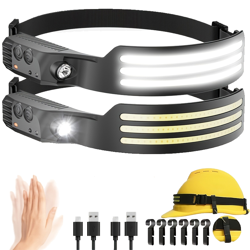 Fishing Headlamp - Lampada Frontale LED con Sensore, Ricaricabile