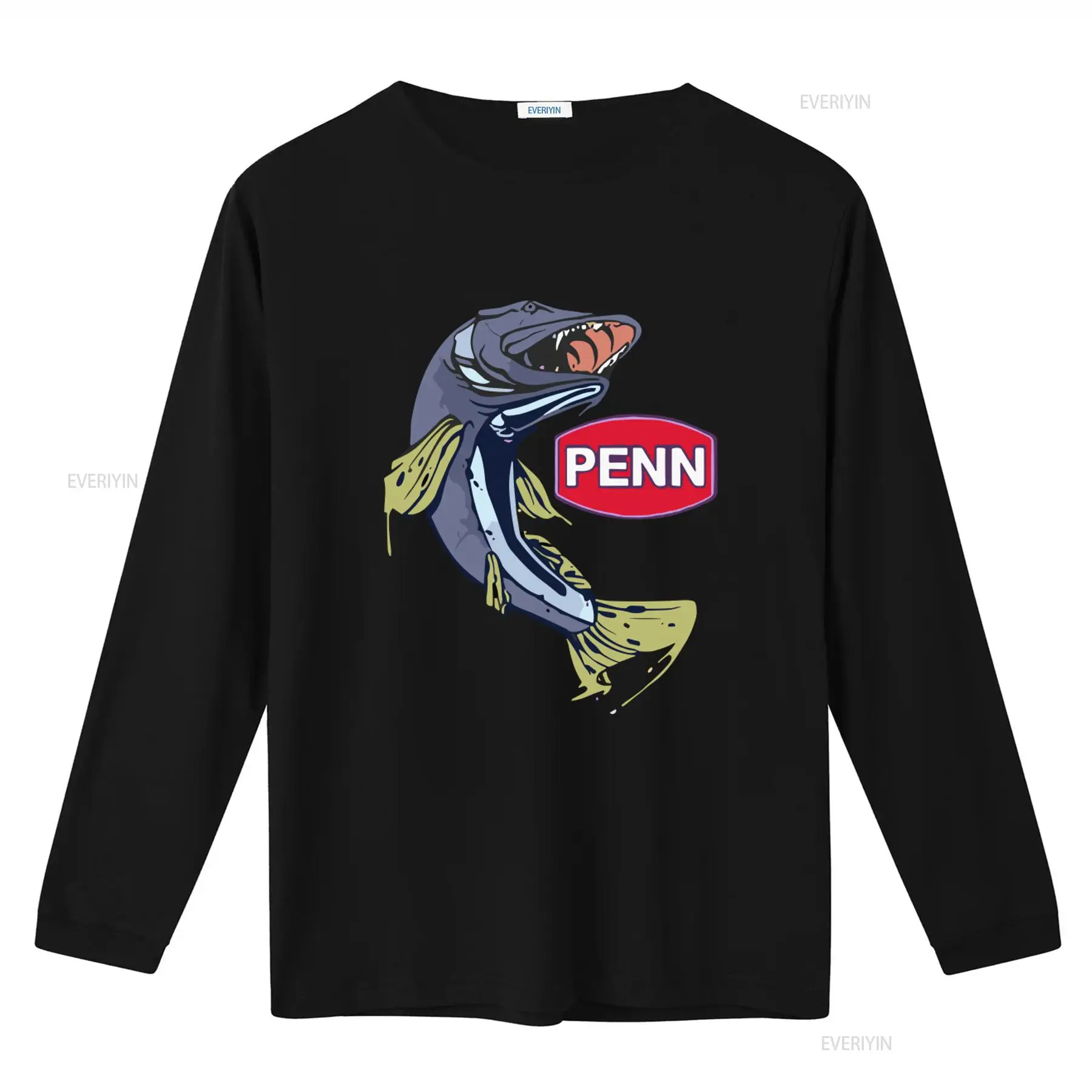 T-shirt nera da uomo con logo  - Fishing Equipment Logos recensione e prezzo