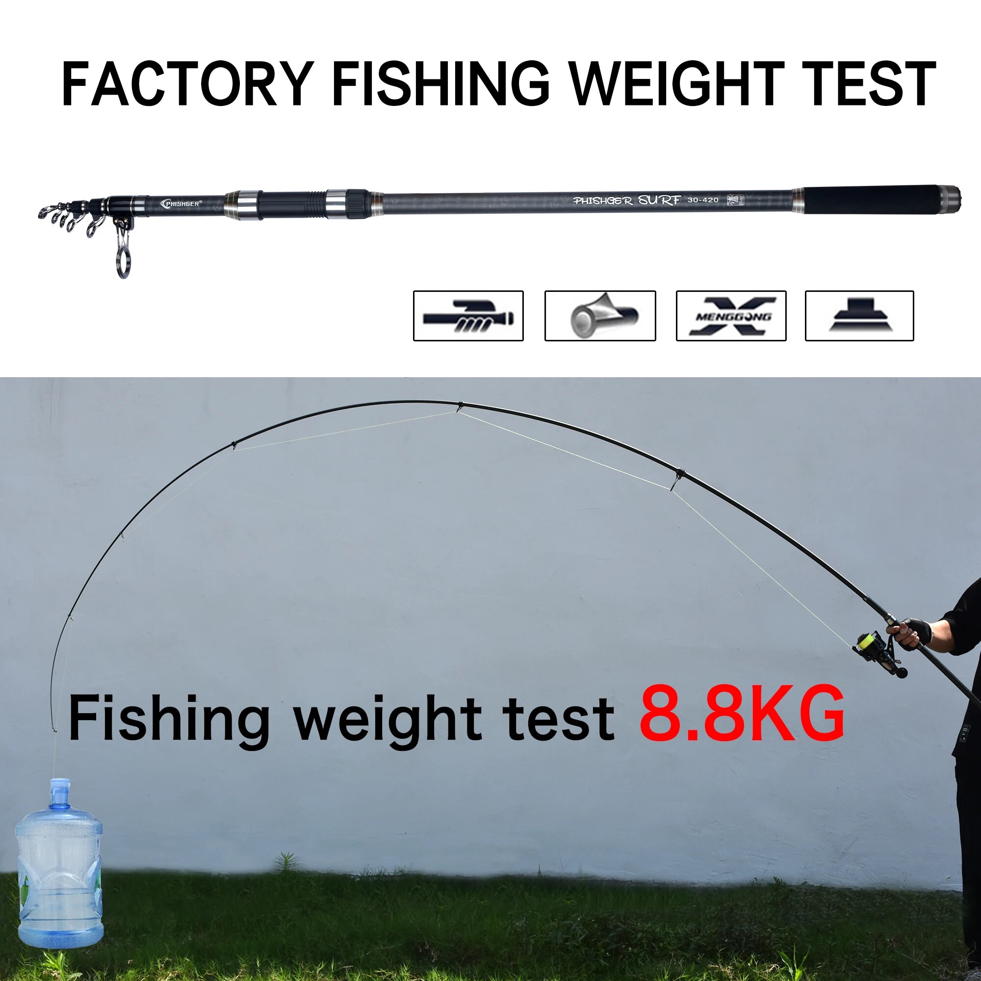 PHISHGER Canna da Spinning Tel - Surf Fishing Equipment recensione e prezzo