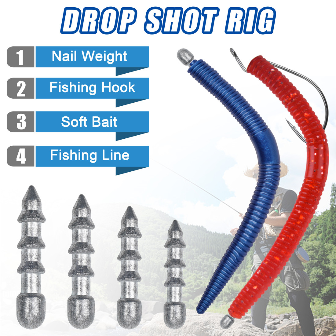 20 pz chiodo pesi zavorra verm - Bass Fishing Lure recensione e prezzo
