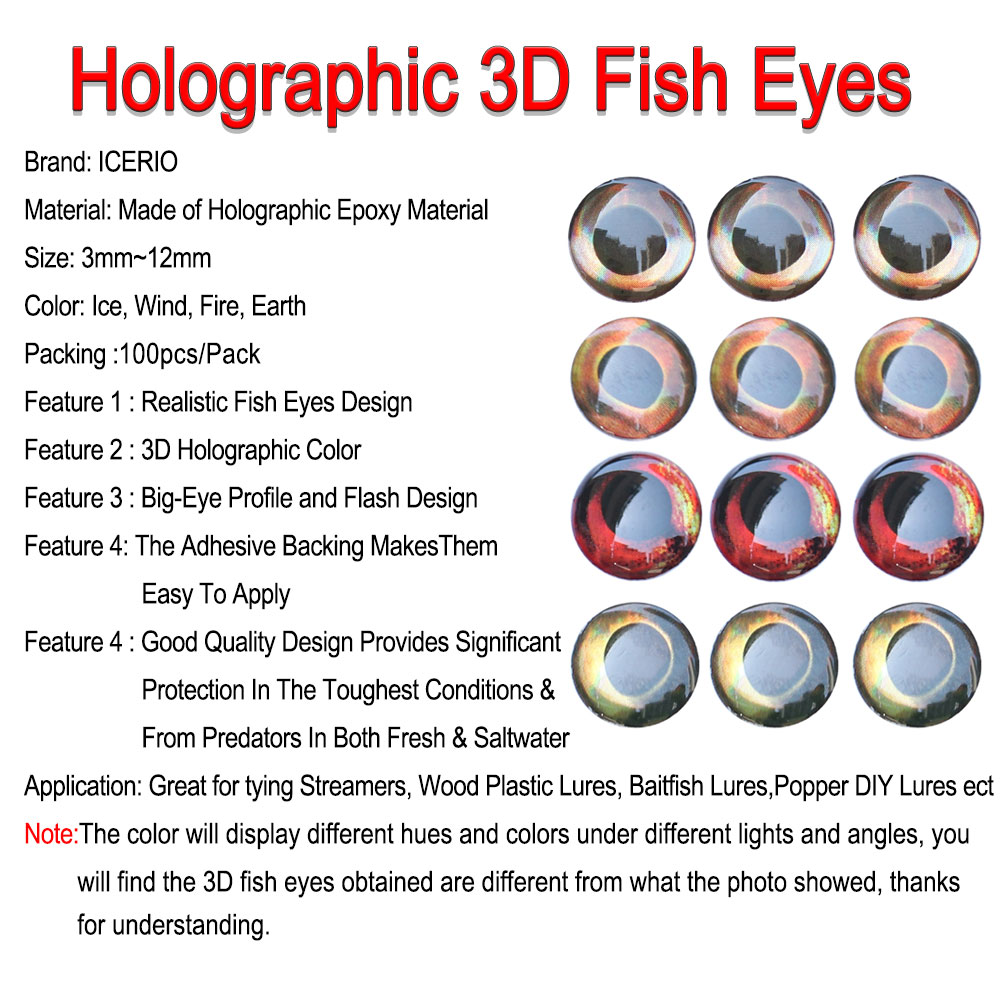 ICERIO 100PCS Olografico 3D 4D - Fishing Equipment Deals recensione e prezzo